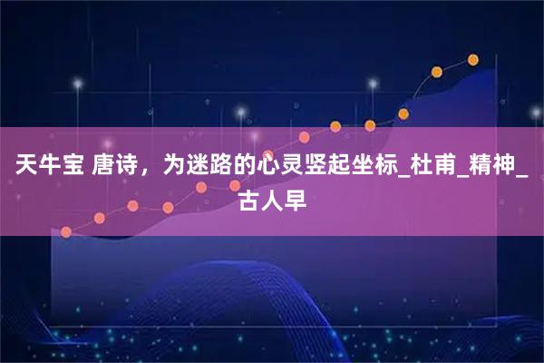 天牛宝 唐诗，为迷路的心灵竖起坐标_杜甫_精神_古人早